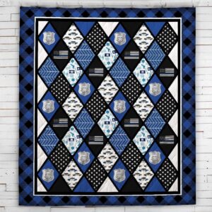 Thin Blue Line Badges Quilt  Quilt